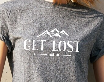 Hiking Shirt | Get Lost T-shirt | Backpacker, camping shirt, mountains, vacation, wanderlust, adventure, nature, Appalachian, hiking trail
