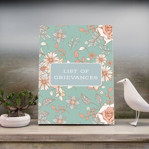 Funny Lined Notebook | List of Grievances | lined blank journal, diary, white elephant gifts under 20, gag gift, coworker, office, introvert