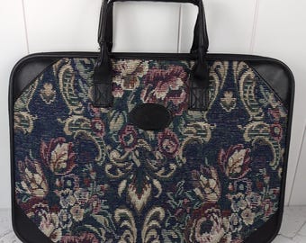 Floral Tapestry Laptop Bag Portfolio Pockets Work School READ DESCRIPTION | Y2K Academia Grandmacore Grannycore Dark Academia