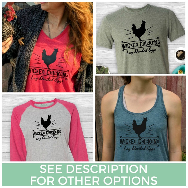 Chicken Shirt Wicked Chickens Lay Deviled Eggs Funny Chicken Etsy