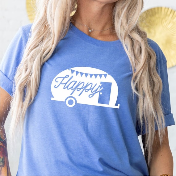 Happy Trailer Camper T-Shirt, Retro Camping Shirt Happy Trailer Camper T-Shirt, Retro Camping Shirt