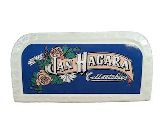 JAN HAGARA Collector Collectibles Shelf Sign Logo Porcelain Collectables Collection Figurines