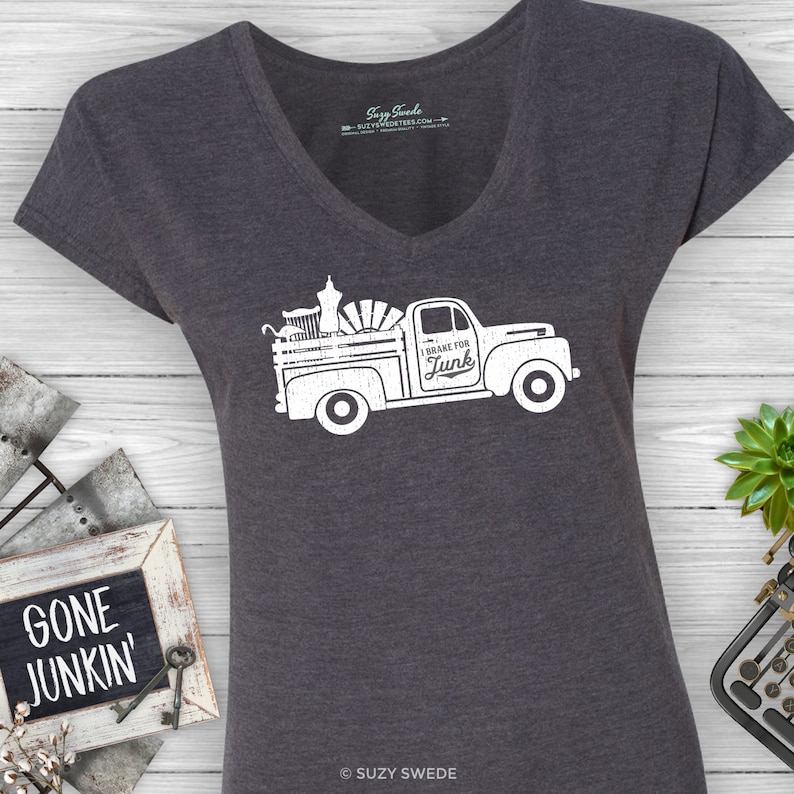 I Brake For Junk VintageShabby ladies junkin shirt flea image 0