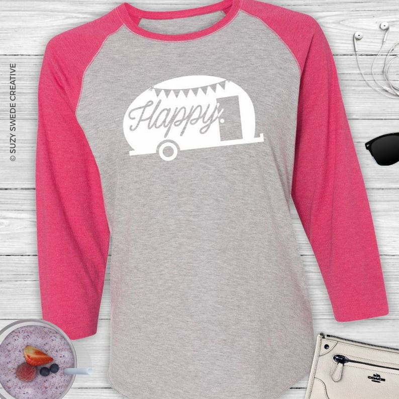 Happy Camper Shirt Ladies Camping Shirt Vintage Camper Etsy