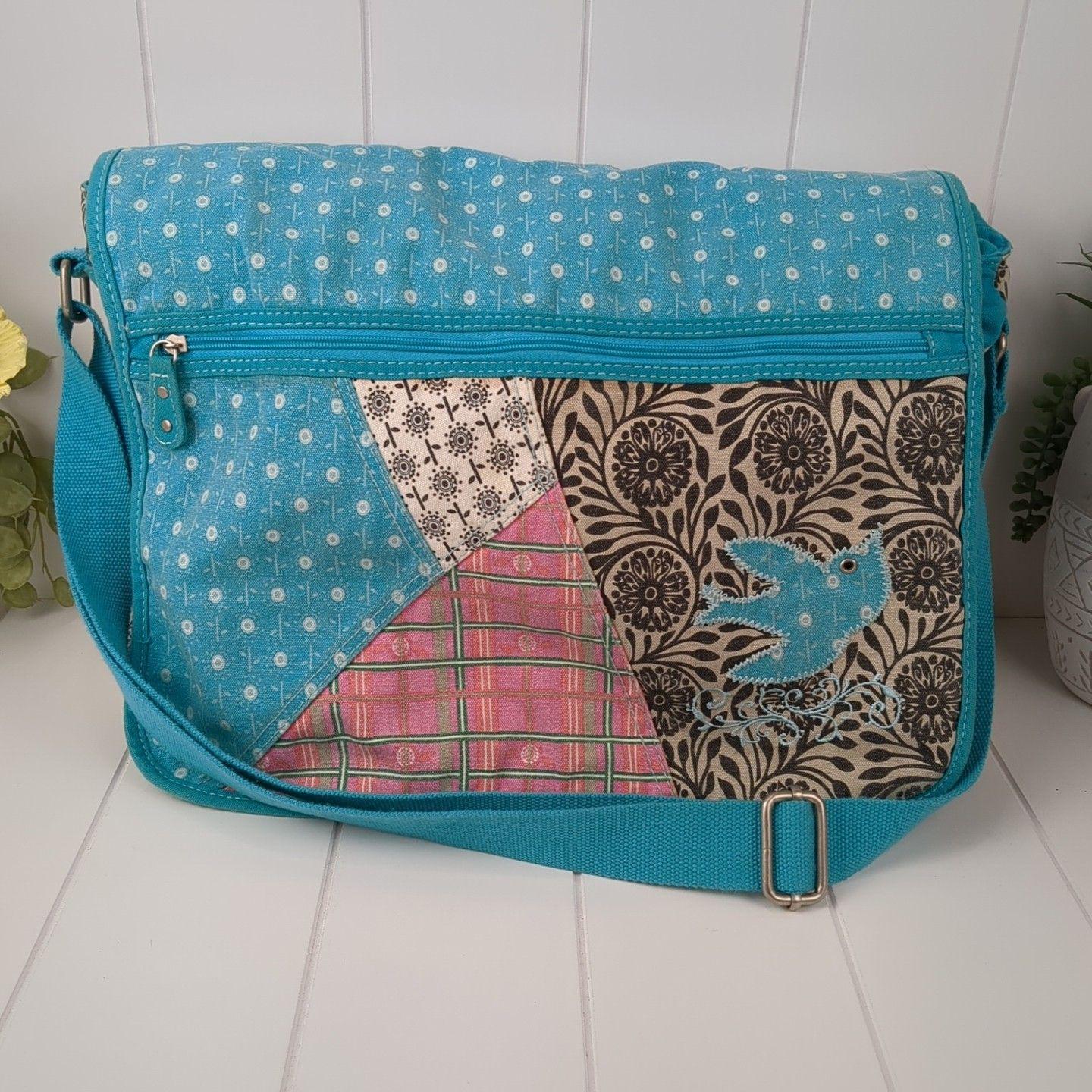 Vintage Union Bay Patchwork Bird Hippie Boho Crossbody  display picture 3