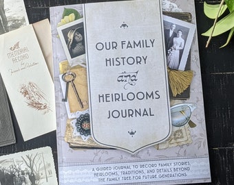 Family History & Heirlooms Journal | ancestry, genealogy, grandparents, estate, collectibles, tracker, grandma, grandpa, cemetery records