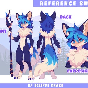 Character Reference Sheet, Furry Reference Sheet, Furry Character Design, Anime Reference Sheet, Custom Reference Sheet, Fursona Commission