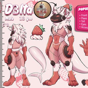Furry Reference Sheet Commission: Fursona OC, Ref Sheet, Anthro Original Character, Roblox, Fursuit Design