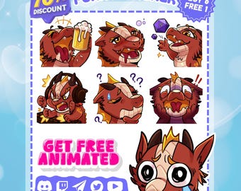 Custom Furry Emotes, Telegram Stickers, Discord Stickers, YCH, Dragon
