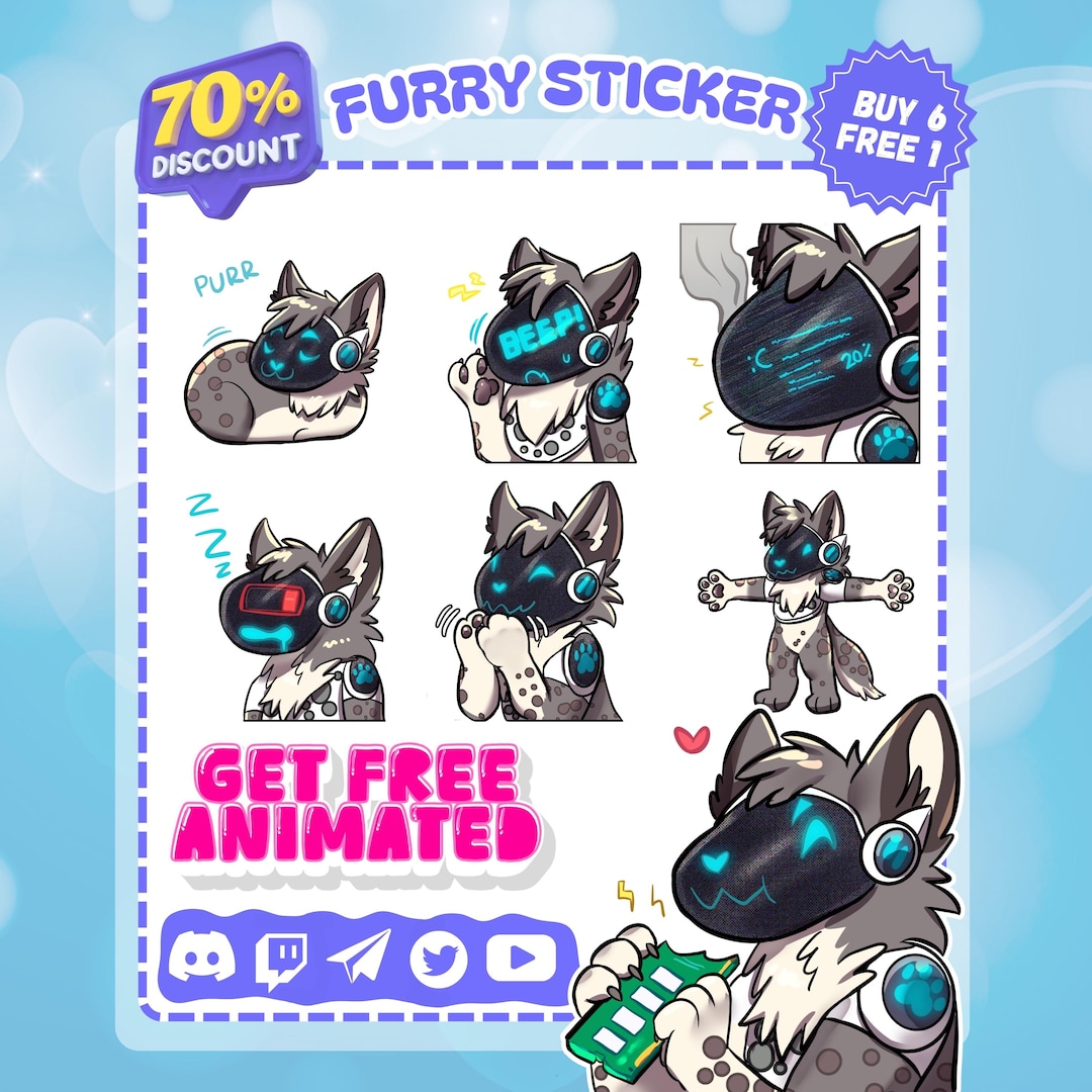 Custom Furry Emotes, Telegram Stickers, Discord Stickers, YCH, Protogen ...