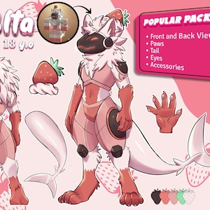 Furry Reference Sheet Commission: Fursona OC, Ref Sheet, Anthro Original Character, Roblox, Fursuit Design