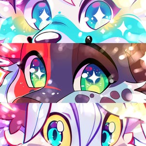 Individuelles Furry-Art-Banner, Augen-Kunst-Banner, YouTube-Banner, Twitch-Banner, Twitter-Banner, Banner-Illustration, Augen-Illustration