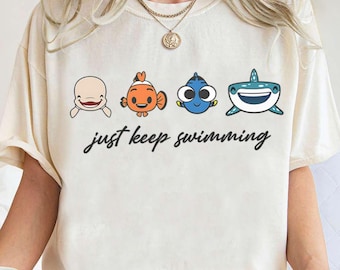 Disney Finding Nemo Just Keep Swimming T-shirt, Finding Dory Shirts, Birthday Gift Tee, Disney Matching Shirt, Disneyland Family Trip Shirt