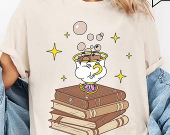 Camiseta de Disney Chip de La Bella y la Bestia, camisetas de la Princesa Bella, camiseta de regalo de cumpleaños, camiseta a juego de Disney, camiseta de viaje familiar a Disneyland