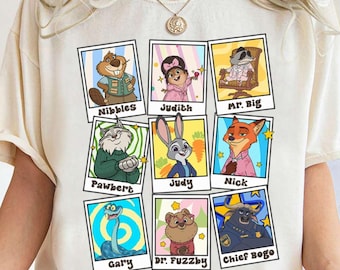 Camiseta vintage de los personajes de Disney Zootopia 2, camiseta de Gary la serpiente mordisqueando, sudadera de Pawbert y Judy Nick, camisetas de regalo para amantes del reino animal