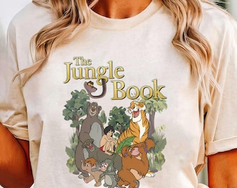 Classic Mowgli Baloo Bagheera Tee, Retro Disney The Jungle Book Shirt, Animal Kingdom Family Trip Matching Outfit, Vintage Animation Top