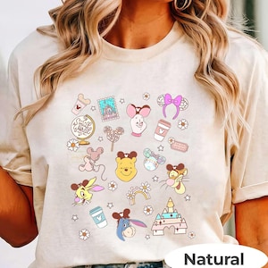 Retro Winnie The Pooh Disney Castle T-shirt, Pooh And Friends Shirts, Birthday Gift Tee, Disney Vacation Shirt, Disneyland Family Trip Shirt