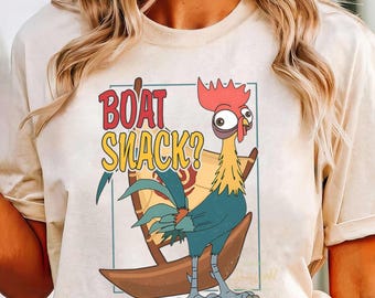 Disney Hei Hei Chicken Boat Snack T-shirt, Moana Princess Shirts, Birthday Gift Tee, Disney Matching Shirt, Disneyland Family Trip Shirt