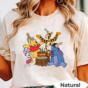 Disney Winnie The Pooh Birthday Cake T-shirt, Pooh And Friends Tigger Eeyore Piglet Shirts, Birthday Gift Tee, Birthday Boy, Birthday Girl
