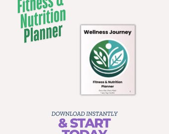 New to Etsy! Fitness & Nutrition Planner Printable – Track Macros, Calories, and Workouts | Digital Meal Tracker PDF