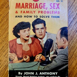 Huwelijks-, seks- en gezinsproblemen vintage pulp paperback boek jaren 1950 door John J Anthony