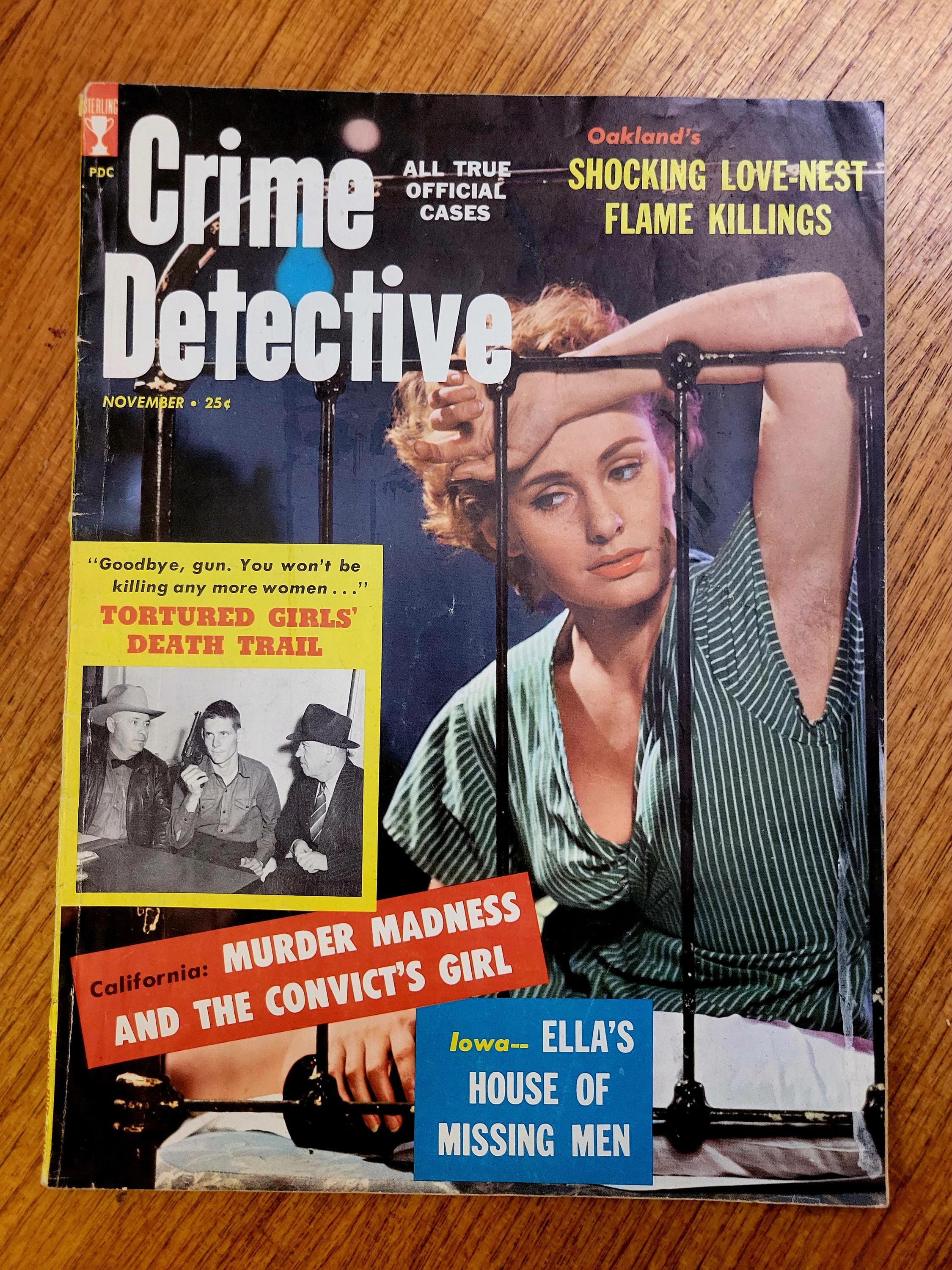 Revista Crime Detective, pulpa de mala calidad vintage de los años 50, gga