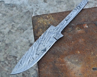 Hand Forged Damascus Steel Drop Point Skinner Blank blade | knife Blanks | Blank blade | Knife making | DIY gift for Men