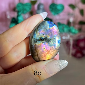Beautiful Flashy Labradorite Palm Stones, Choose Your Own, Natural Madagascar Worry Stone, Collectible Crystal Gift, Polished Pocket Stone