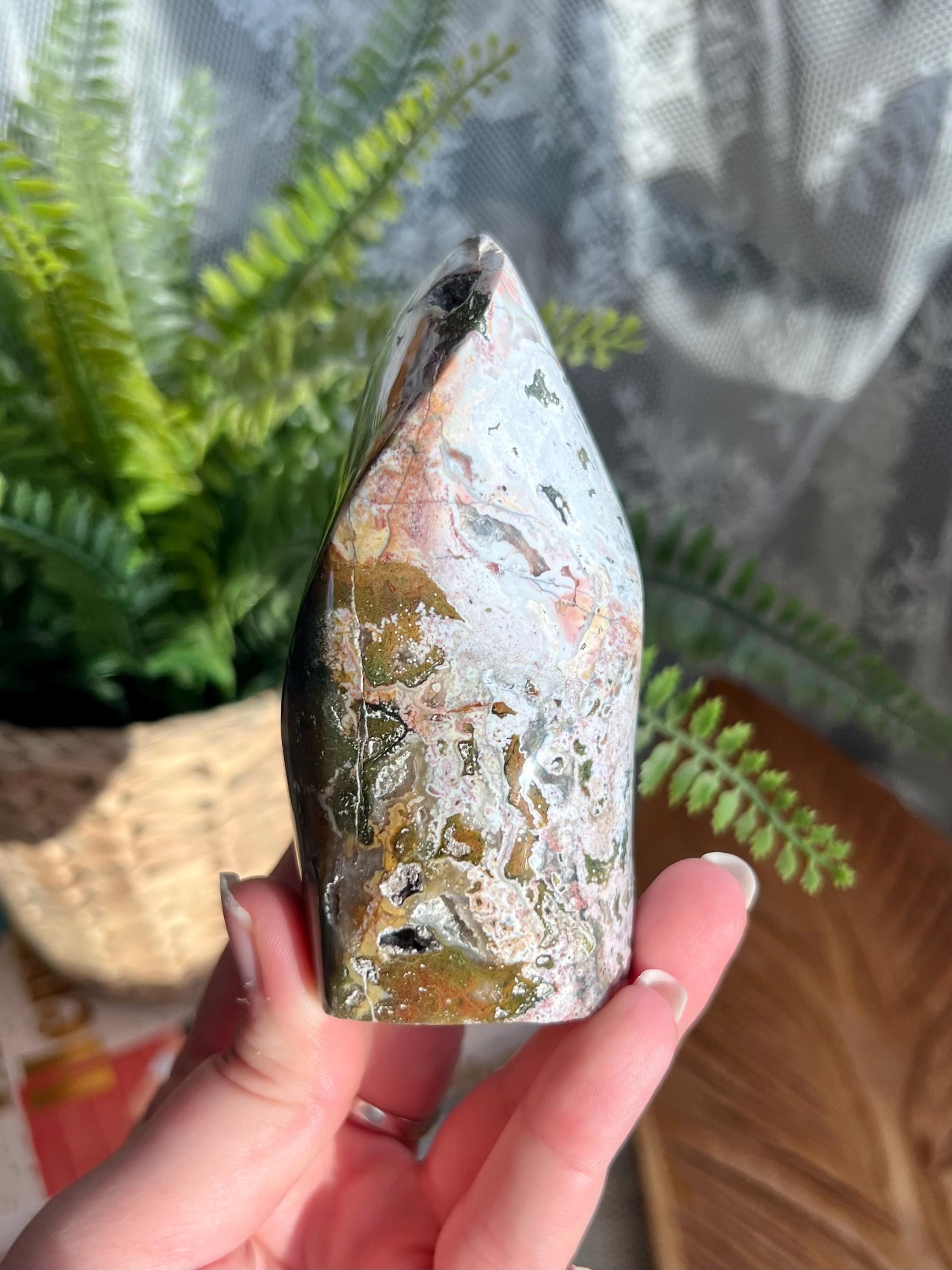 Beautiful Cosmic Sea Jasper Flame Crystal Freeform, Natural Gemstone Mineral, Collectible Crystal Gift, Natural Home Decor