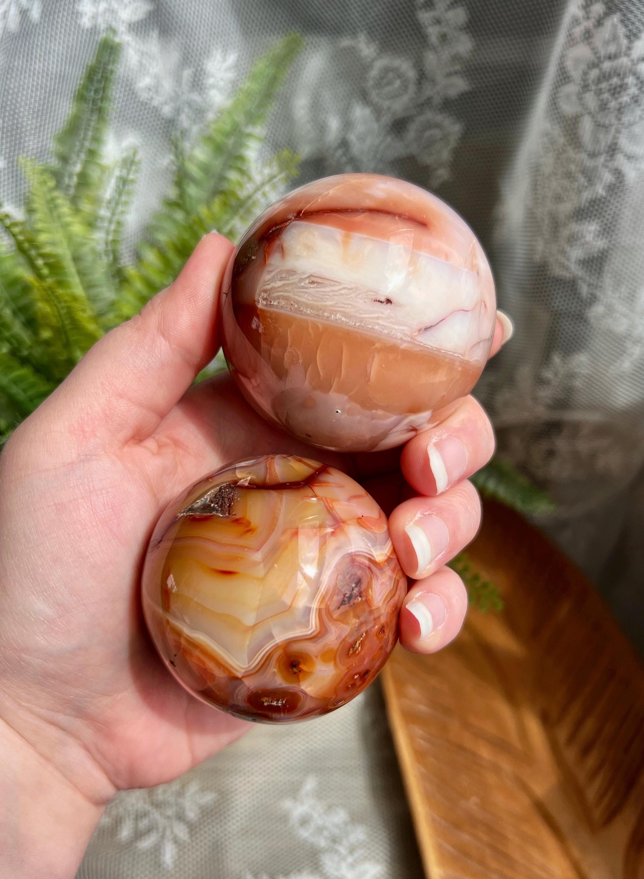 Gorgeous Pink Carnelian Crystal Sphere, Natural Polished Madagascar Crystal Ball, Collectible Crystal Gift, Natural Home Decor