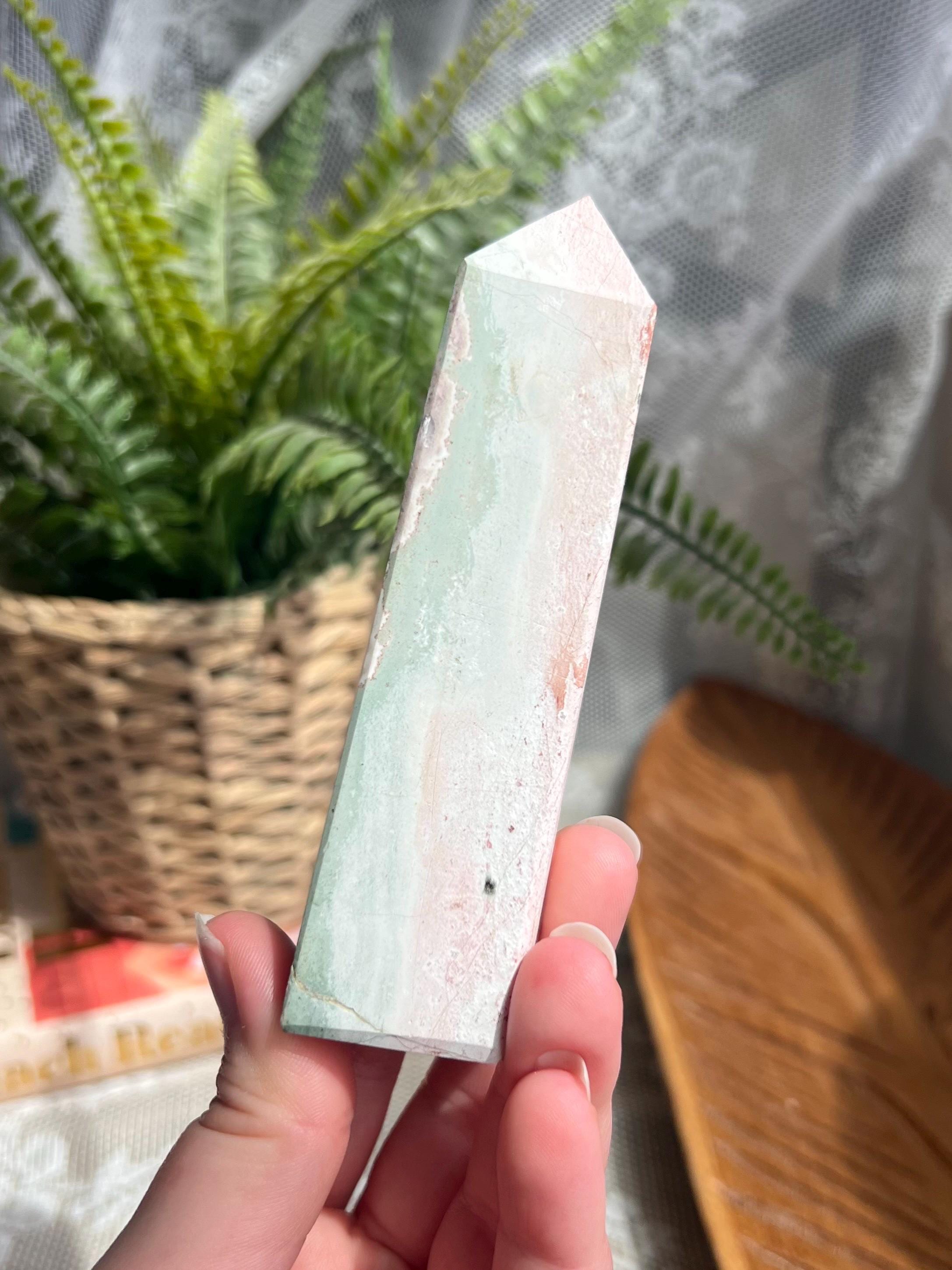 Unicorn Jasper Towers | Choose Your Own, Polished Crystal Points, Pastel Pink, Cream & Green Swirls, Grounding Joyful Energy, Madagascar