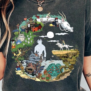 Spirited Away Studio Ghibli Shirt, Ghibli My Neighbor Totoro Shirt, Howl&#39;s Moving Castle shirt, Bella Canvas shirt, Hayao Miyazaki