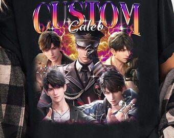 Custom name Caleb Love Anime T-Shirt: Deepspace Character Tee