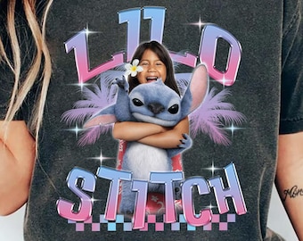 Lilo and Stitch-shirt voor familie-uitje, aquarel Disney vakantie-T-shirt