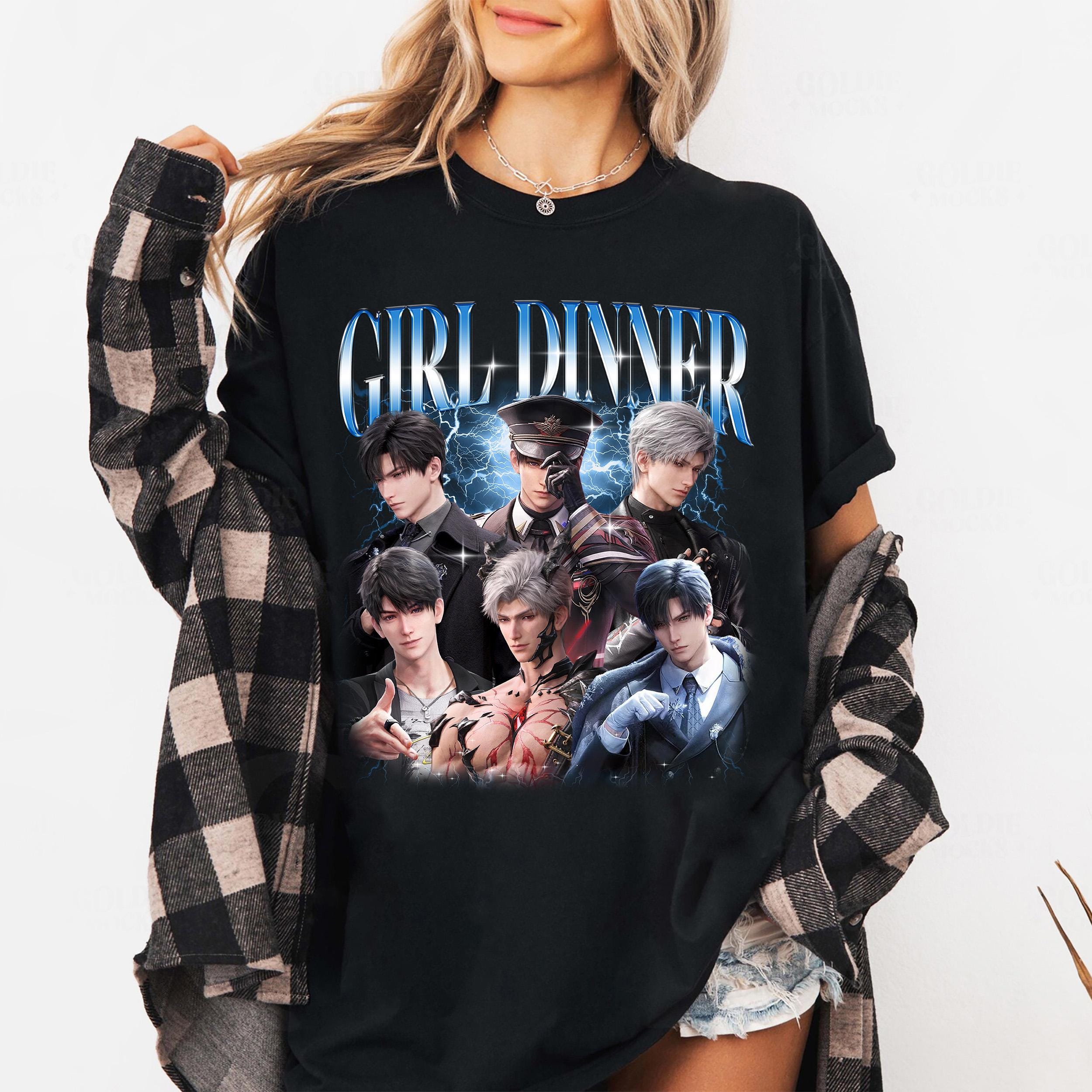 Girl Dinner Love and Deepspace Anime T-shirt: Sylus, Caleb, Zayne