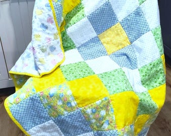 New Handmade Baby Nursery Quilt Blanket Cotton Flannel Patchwork