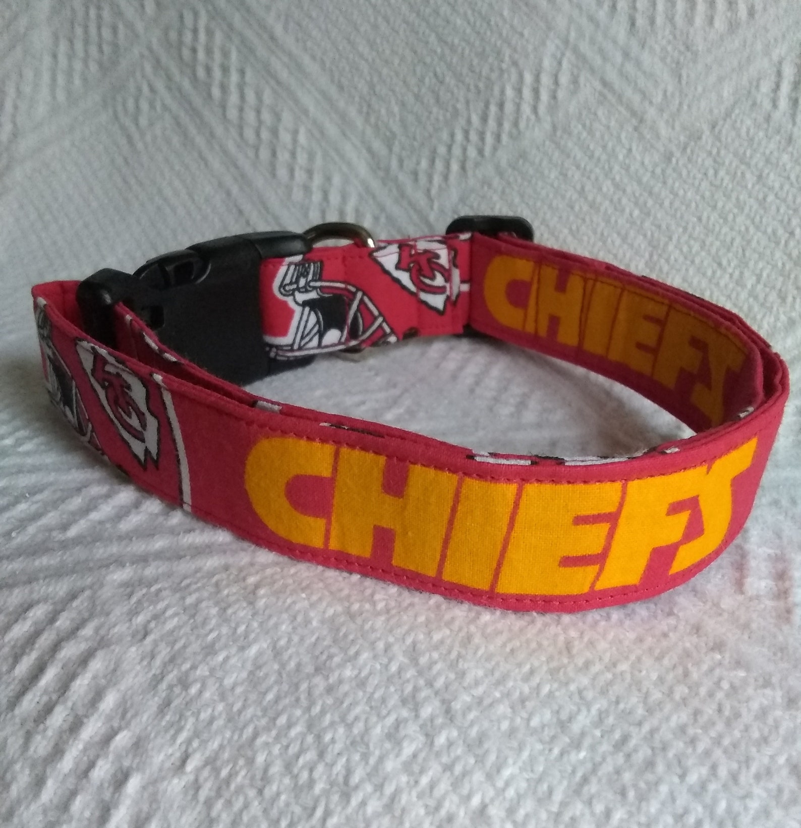 Handmade Dog Collars Chiefs NFL Adjustable Heavy Duty 4 Sizes Etsy