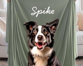 Personlig husdjursfilt - Mysig present till hundälskare, plyschfilt, anpassad hunddekoration, unikt husdjursminnesmärke, hundmammafilt, varmt hem