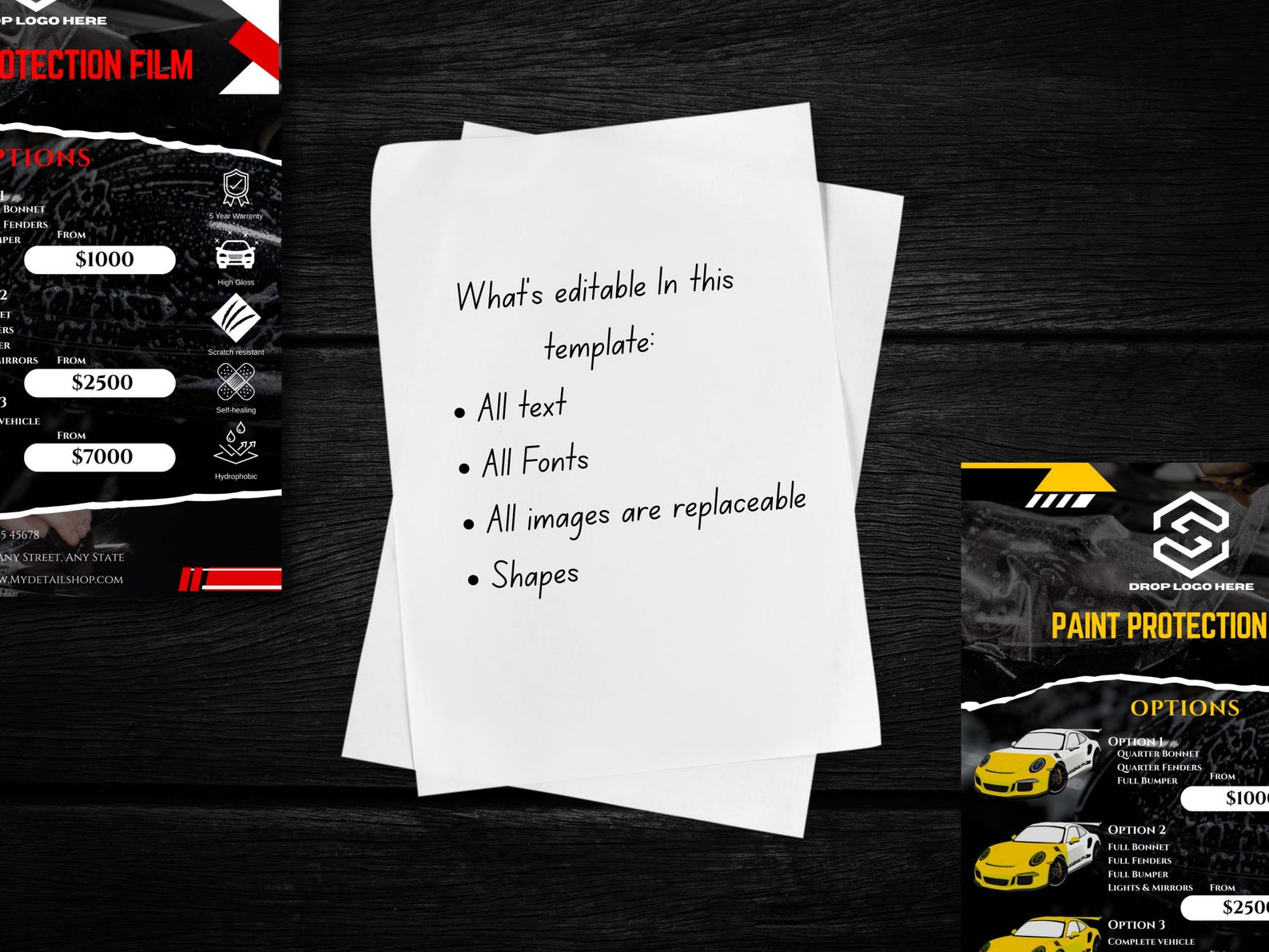 Bundle of 4 PPF Car Detailing and Car Wash Editable Flyer Templates in ...