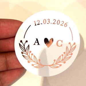 Personalized Wedding Favor Stickers: Elegant Foil Labels