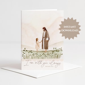 PRINTABLE CHRISTIAN CARD Watercolor Religious Card Bible Verse Faith Affirmation Card Motivational Gift Blank Card Instant Download Card