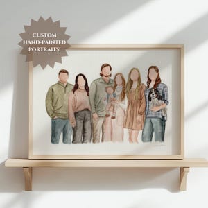 CUSTOM FAMILY PORTRAIT Painting Watercolor Wall Art Home Decor Personalized Wedding Gift Idea Hand Painted Memory Keepsake for Family Gift