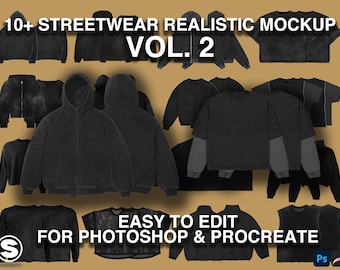 4K Streetwear Clothing Mockup Bundle, Hoodie, T-Shirt PSD & PNG
