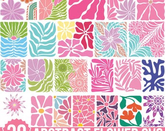 Abstract flower Svg, Boho Flower Svg, Retro Flower Svg, Flower Clipart, Floral Svg, Groovy Flower Svg, Daisy Flower Svg, Flower Cut File
