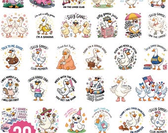 Funny Goose Svg Png Bundle, Snarky Goose Retro Humor Svg, Sassy Animal Silly Goose Png, Funny Animal Meme Aesthetic Svg, Trendy Sublimation