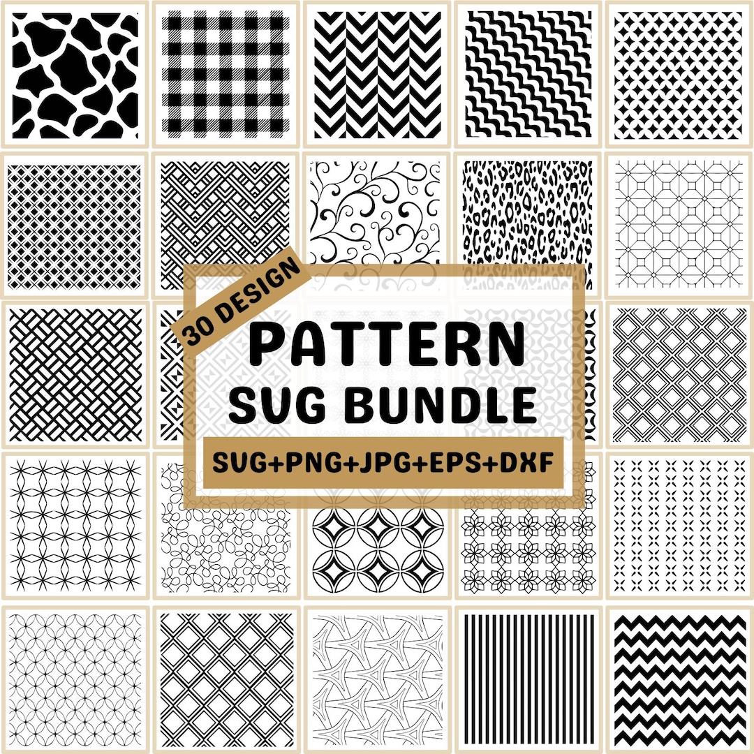 Patterns Svg Bundle, Seamless Pattern Floral Svg, Lines Pattern Svg ...