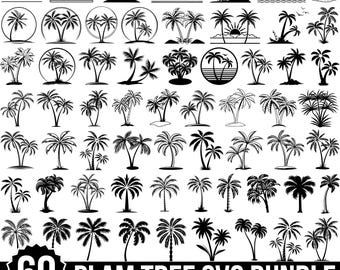 Palm Tree Svg Bundle, Tropical Beach Life Sv, Island Palm Tree Clipart, Palm Leaf Svg, Summer Vacation, Cut Files For Cricut Silhouette