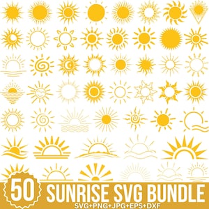 Bundle Svg soleil, Bundle Svg soleil, fichier Svg coupe soleil, Bundle Svg Sunrise, Clipart lever du soleil, Silhouette soleil, soleil coupe Cricut Svg, téléchargement numérique