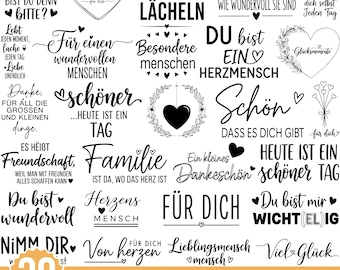 Best Friends Svg Bundle, Plotterdatei Danke Svg, Deutsche Sprüche, Friendship Quote Svg, Lieblingsmensch Svg, Cut Files Cricut, Silhouette