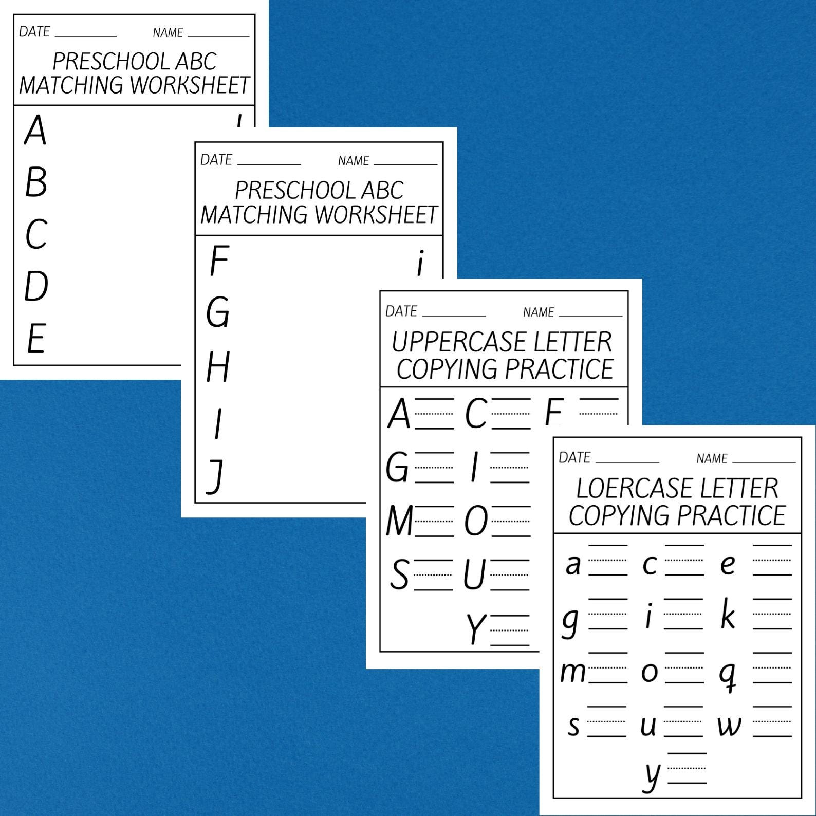 Preschool Alphabet Worksheet, Uppercase Lowercase Letter Writing ...